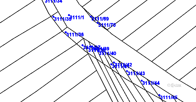 Parcela st. 3111/40 v KÚ Traplice, Katastrální mapa