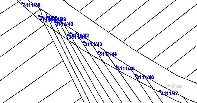 Parcela st. 3111/44 v KÚ Traplice, Katastrální mapa
