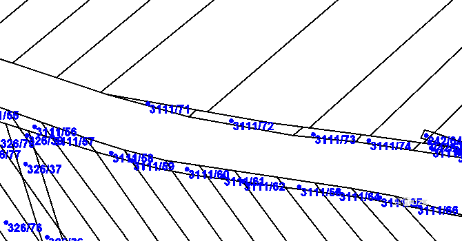 Parcela st. 3111/72 v KÚ Traplice, Katastrální mapa