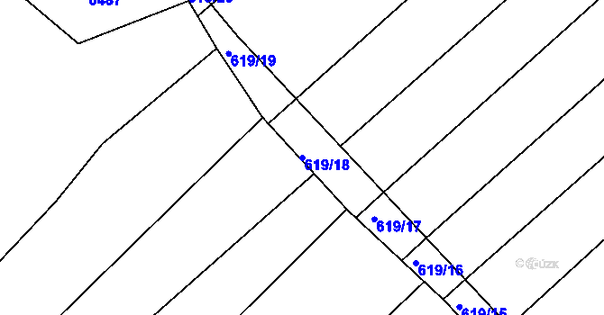 Parcela st. 619/18 v KÚ Traplice, Katastrální mapa