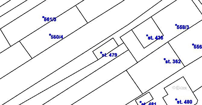 Parcela st. 479 v KÚ Traplice, Katastrální mapa