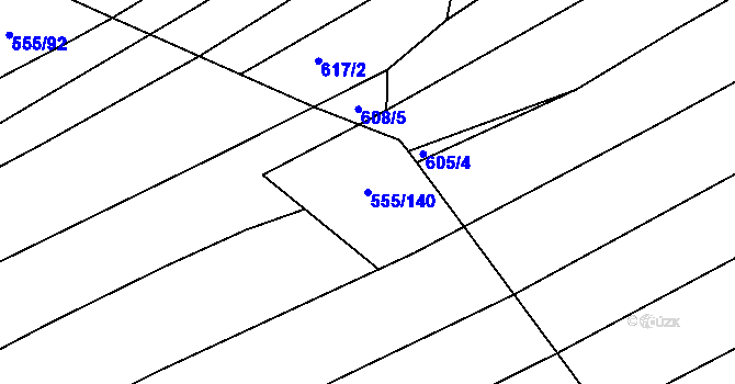 Parcela st. 555/140 v KÚ Traplice, Katastrální mapa