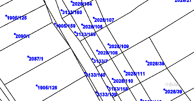 Parcela st. 2028/108 v KÚ Traplice, Katastrální mapa