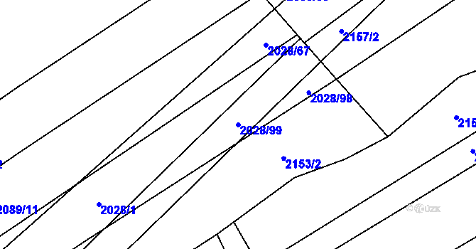 Parcela st. 2028/99 v KÚ Traplice, Katastrální mapa