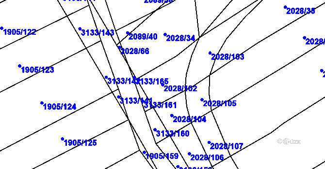 Parcela st. 2028/102 v KÚ Traplice, Katastrální mapa