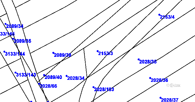 Parcela st. 2153/3 v KÚ Traplice, Katastrální mapa
