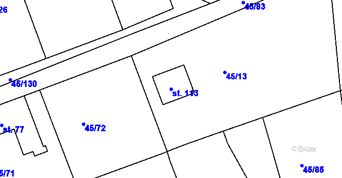 Parcela st. 113 v KÚ Nučničky, Katastrální mapa