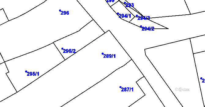 Parcela st. 289/1 v KÚ Trboušany, Katastrální mapa