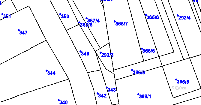 Parcela st. 292/3 v KÚ Trboušany, Katastrální mapa