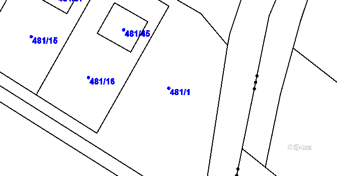 Parcela st. 481/1 v KÚ Trboušany, Katastrální mapa