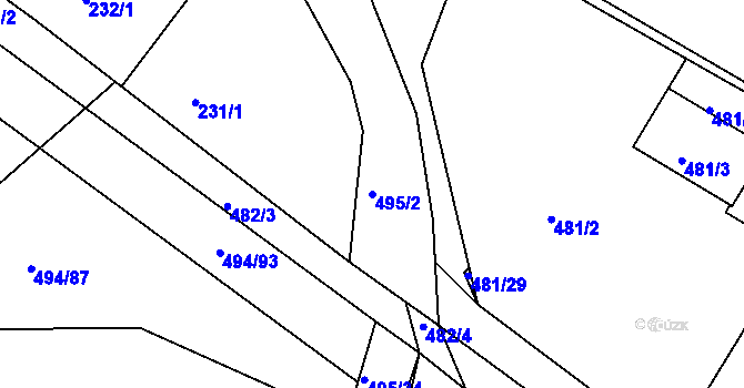 Parcela st. 495/2 v KÚ Trboušany, Katastrální mapa