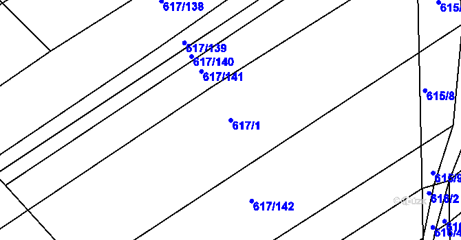 Parcela st. 617/1 v KÚ Trboušany, Katastrální mapa