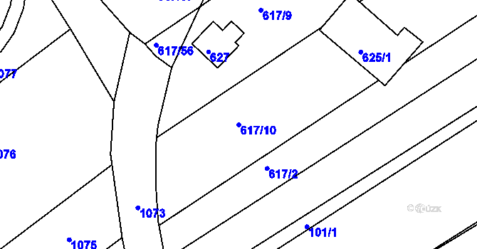 Parcela st. 617/10 v KÚ Trboušany, Katastrální mapa