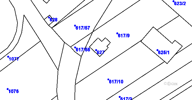 Parcela st. 627 v KÚ Trboušany, Katastrální mapa