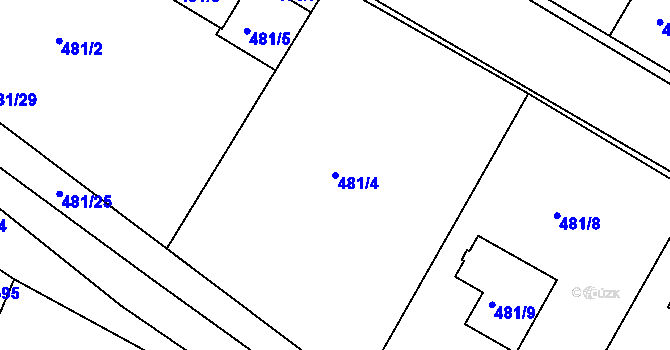 Parcela st. 481/4 v KÚ Trboušany, Katastrální mapa