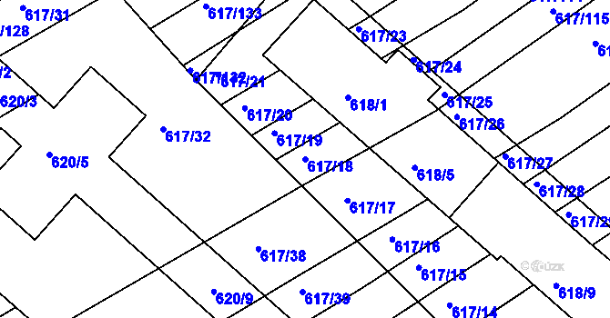 Parcela st. 617/18 v KÚ Trboušany, Katastrální mapa