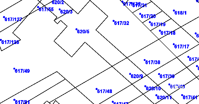 Parcela st. 620/7 v KÚ Trboušany, Katastrální mapa
