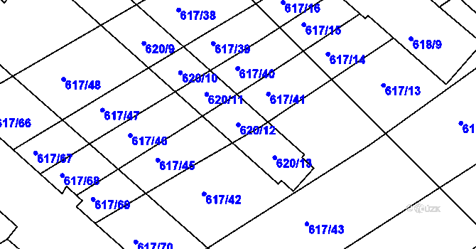 Parcela st. 620/12 v KÚ Trboušany, Katastrální mapa