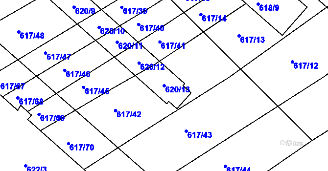 Parcela st. 620/13 v KÚ Trboušany, Katastrální mapa