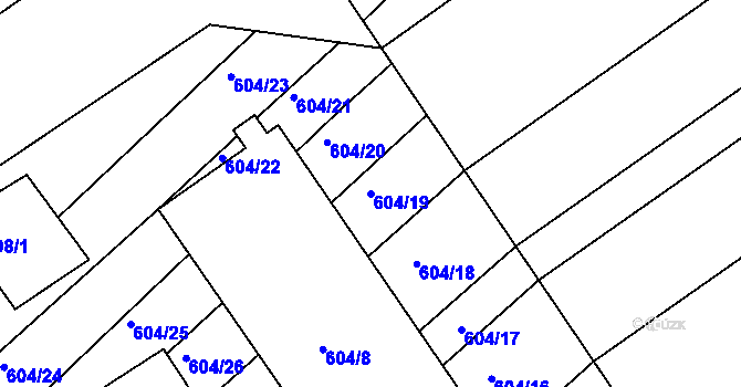 Parcela st. 604/19 v KÚ Trboušany, Katastrální mapa