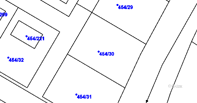 Parcela st. 454/30 v KÚ Trboušany, Katastrální mapa