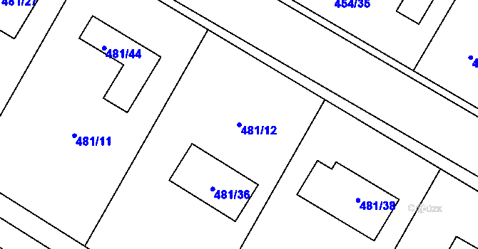 Parcela st. 481/12 v KÚ Trboušany, Katastrální mapa