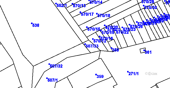 Parcela st. 507/33 v KÚ Trboušany, Katastrální mapa