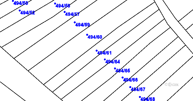 Parcela st. 494/61 v KÚ Trboušany, Katastrální mapa