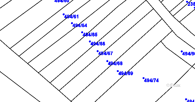 Parcela st. 494/67 v KÚ Trboušany, Katastrální mapa
