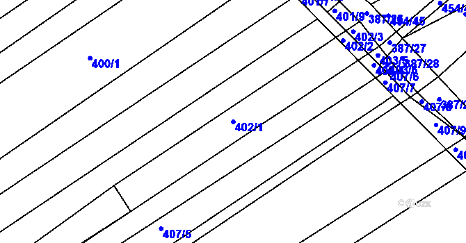Parcela st. 402/1 v KÚ Trboušany, Katastrální mapa