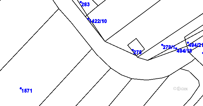 Parcela st. 314/19 v KÚ Trboušany, Katastrální mapa