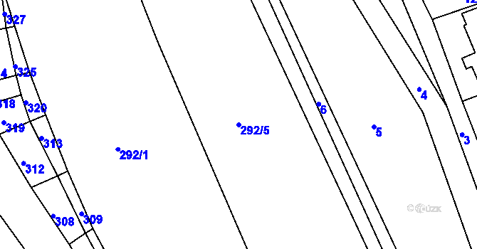 Parcela st. 292/5 v KÚ Trboušany, Katastrální mapa