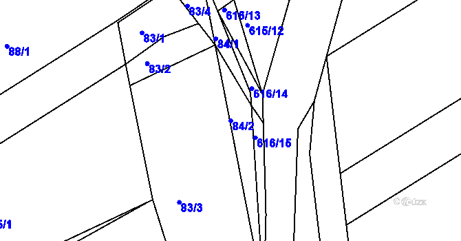 Parcela st. 84/2 v KÚ Trboušany, Katastrální mapa