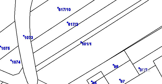 Parcela st. 101/1 v KÚ Trboušany, Katastrální mapa