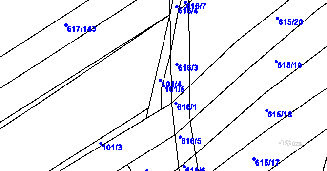 Parcela st. 101/5 v KÚ Trboušany, Katastrální mapa