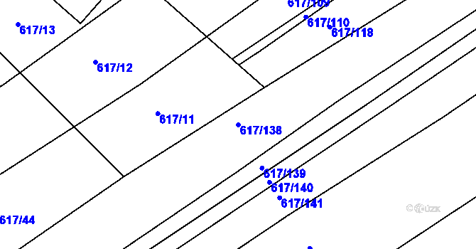 Parcela st. 617/138 v KÚ Trboušany, Katastrální mapa