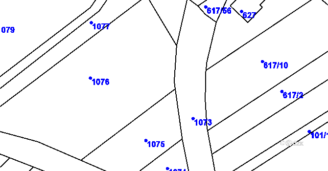 Parcela st. 599/98 v KÚ Trboušany, Katastrální mapa