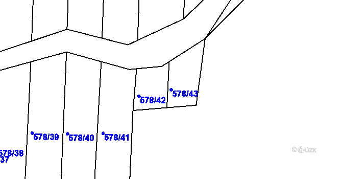 Parcela st. 578/43 v KÚ Trboušany, Katastrální mapa