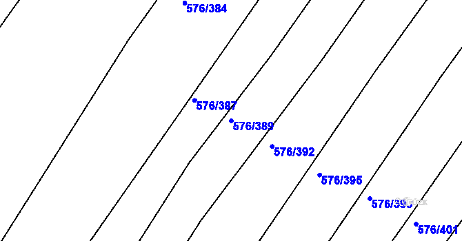 Parcela st. 576/389 v KÚ Trboušany, Katastrální mapa