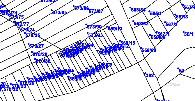Parcela st. 569/8 v KÚ Trboušany, Katastrální mapa