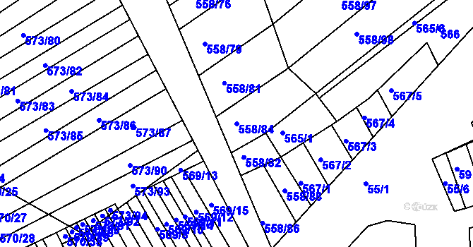 Parcela st. 558/84 v KÚ Trboušany, Katastrální mapa