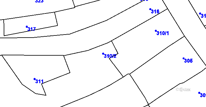 Parcela st. 310/2 v KÚ Trboušany, Katastrální mapa