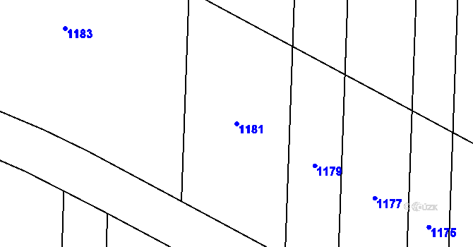 Parcela st. 1181 v KÚ Trboušany, Katastrální mapa
