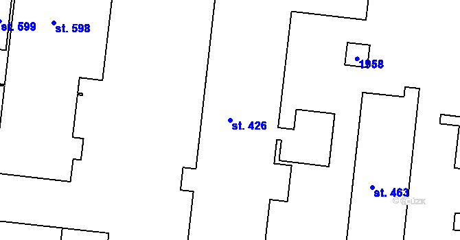 Parcela st. 426 v KÚ Trhanov, Katastrální mapa