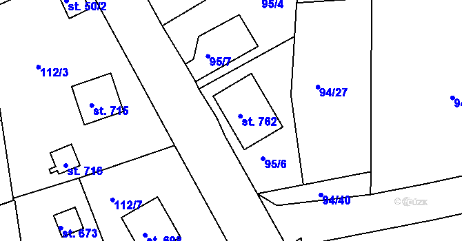 Parcela st. 478 v KÚ Trhanov, Katastrální mapa