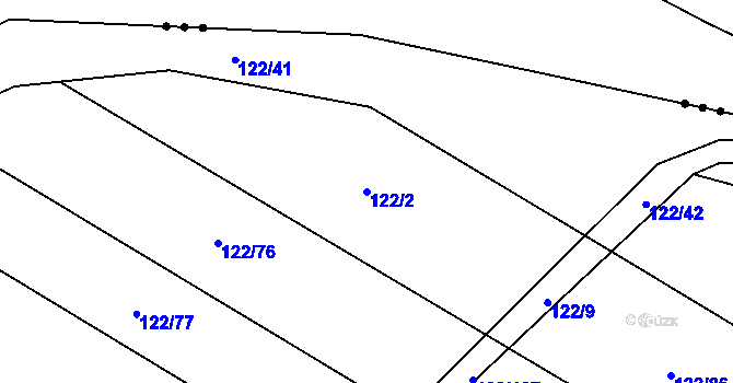 Parcela st. 122/2 v KÚ Trhanov, Katastrální mapa