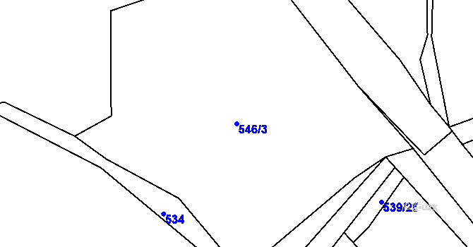 Parcela st. 546/3 v KÚ Trhanov, Katastrální mapa