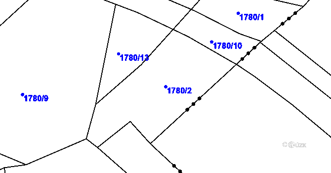 Parcela st. 1780/2 v KÚ Trhanov, Katastrální mapa