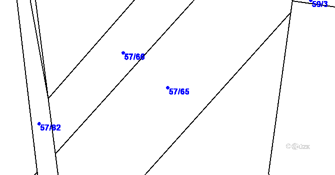 Parcela st. 57/65 v KÚ Trhanov, Katastrální mapa