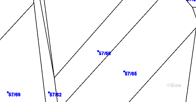 Parcela st. 57/66 v KÚ Trhanov, Katastrální mapa